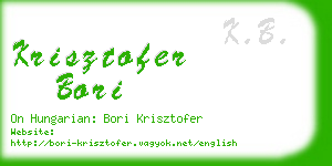 krisztofer bori business card